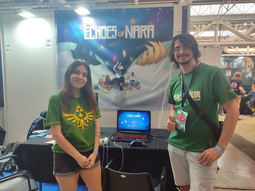 Foto delante del stand de la BCN Game Fest