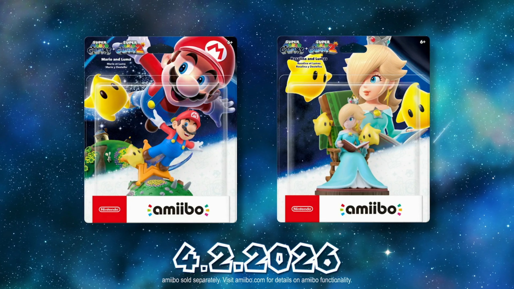Los amiibos nuevos de Mario y Estela.